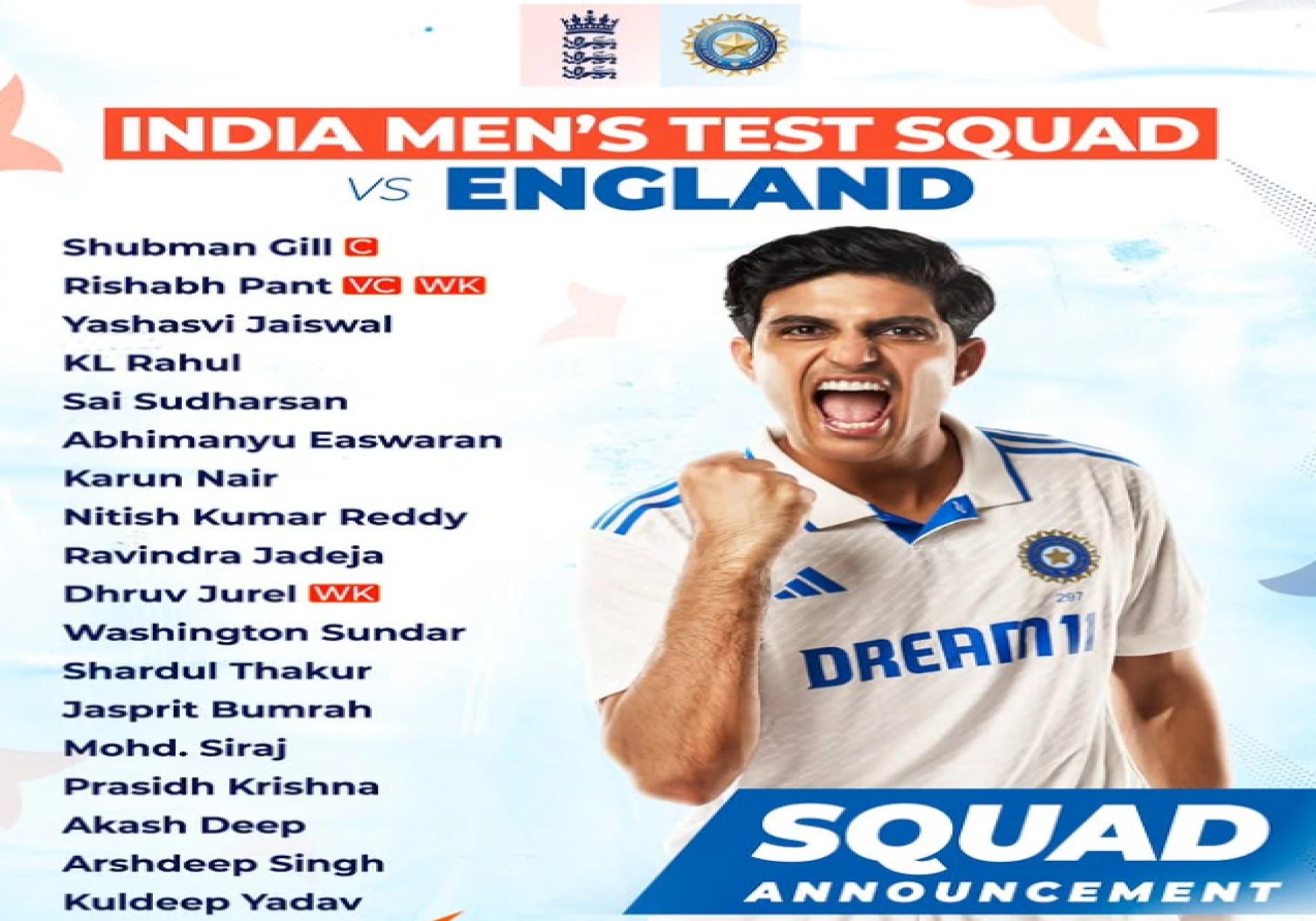 Karun Nair Returns, Sai Sudharsan and Arshdeep Singh Get First-Ever Call-Ups in India's Test Team for England Tour Karun Nair Returns, Sai Sudharsan and Arshdeep Singh Get First-Ever Call-Ups in India's Test Team for England Tour